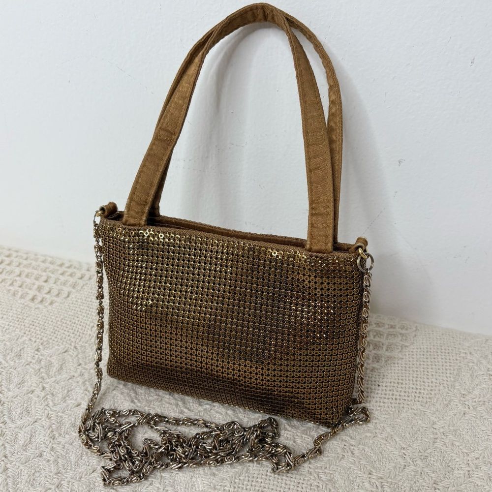 Vintage Lord & Taylor Bronze Alumesh Mini Crossbody Bag Evening Formal